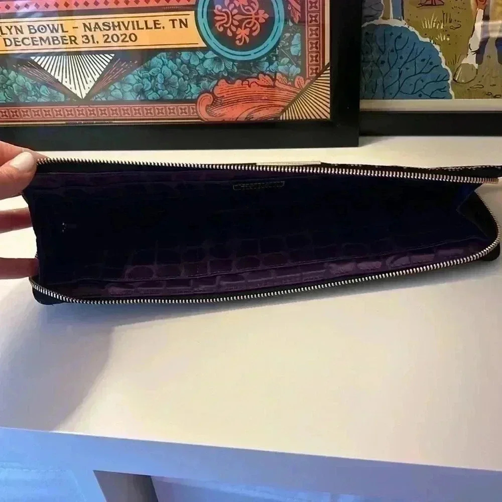 KATE SPADE Black & Bone Canvas Stucco Clutch - Picture 7 of 10